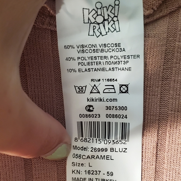 Knit Ribbed Crop Top in Caramel- KikiRiki NWT! - Picture 5 of 11